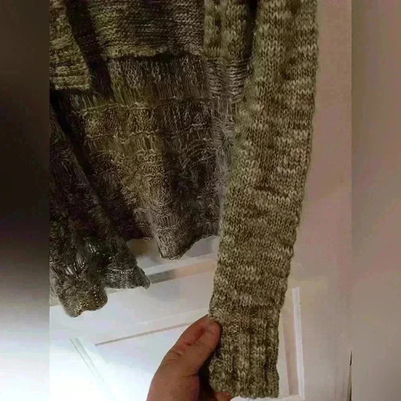 2/$30 FOX Casual Green Pink Oversized Boxy Cozy Knitted sweater S-(#372) - Picture 3 of 7